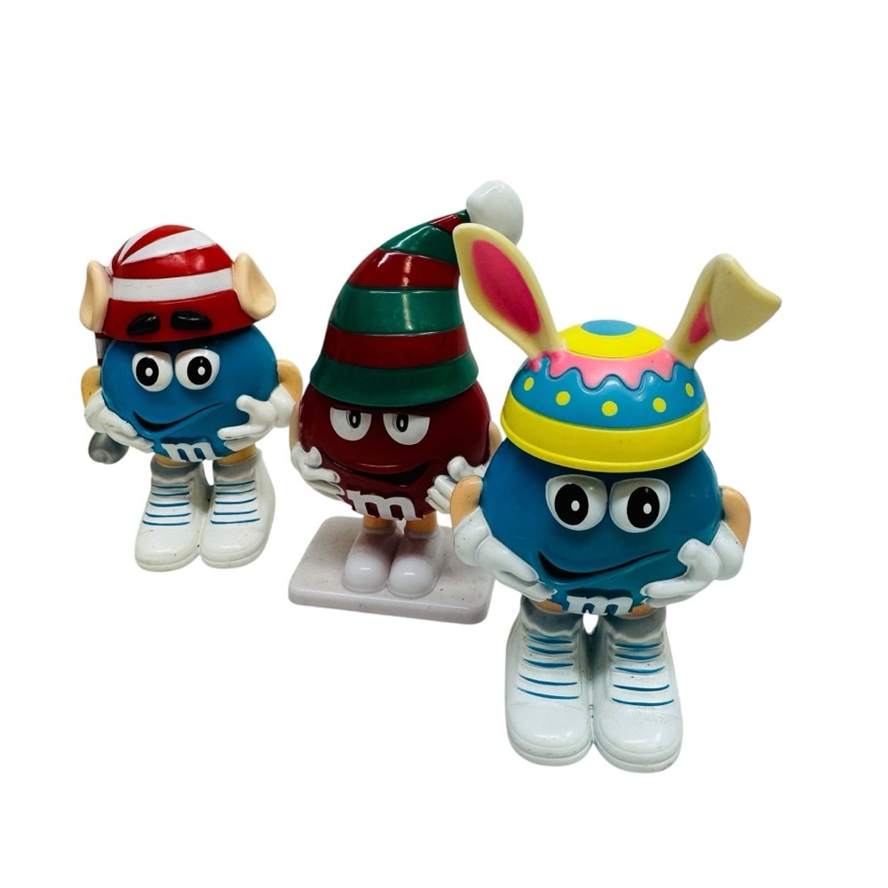 M&M Plastic Candy Containers & Toppers Lot Of 6 Mini M Ms M&Ms Christmas Easter - Picture 3 of 14